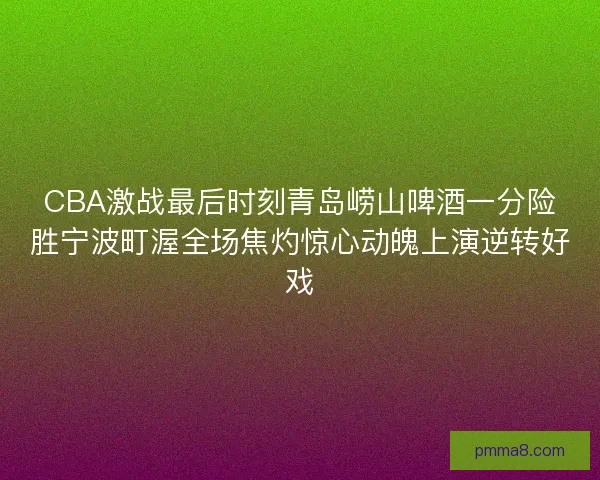 CBA激战最后时刻青岛崂山啤酒一分险胜宁波町渥全场焦灼惊心动魄上演逆转好戏 CBA激战最后时刻青岛崂山啤酒一分险胜宁波町渥全场焦灼惊心动魄上演逆转好戏