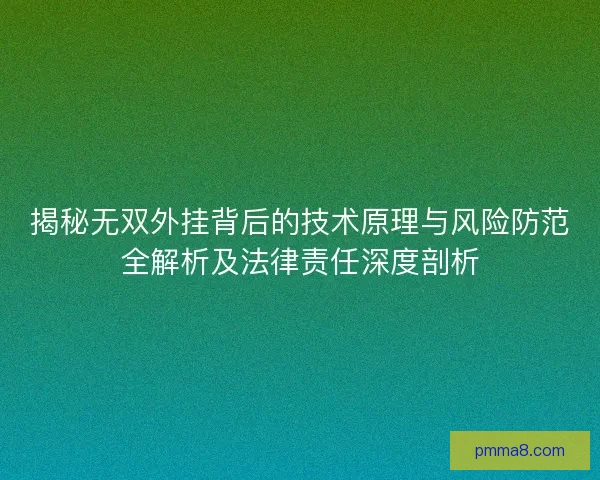 揭秘无双外挂背后的技术原理与风险防范全解析及法律责任深度剖析 揭秘无双外挂背后的技术原理与风险防范全解析及法律责任深度剖析